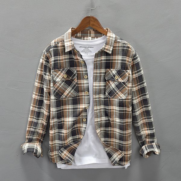 

2021 new men's plus leisure size male plaid shirts 100% cotton autumn casual flannel chess long sleeve shirt y3437 ez0o, White