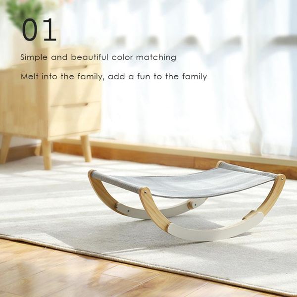 

cat beds & furniture 2 colors pet swing bed sleeping cradle hammock with durable wooden frame breathable supplies