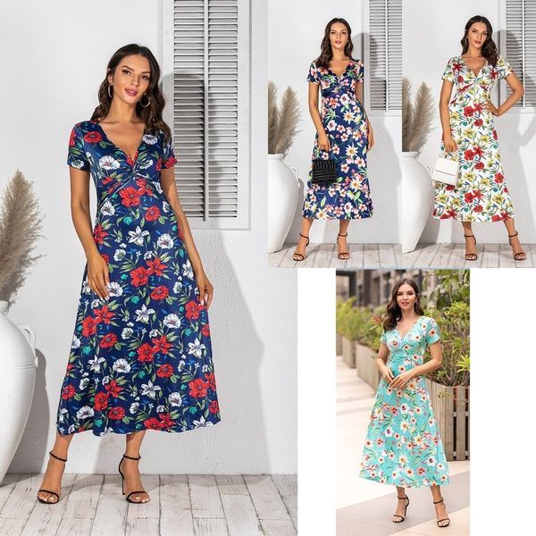

2021 new fashion vintage long party casual ladies es women elegant robe femme woman clothes vestidos summer 2byz, Black;gray