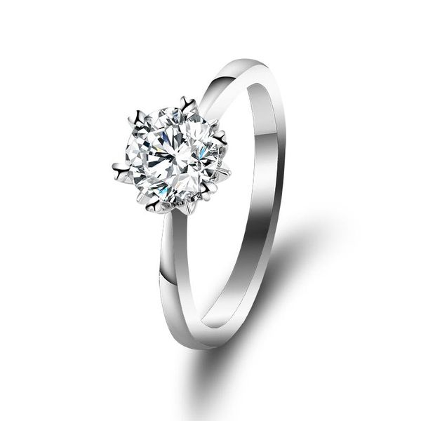 

cluster rings cheestar s925 moissanite 6.5mm main stone ring, Golden;silver