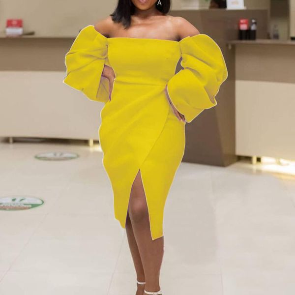 

plus size dresses women off shoulder party dress bodycon wrap puff long sleeve night club birthday outfits for summer fall, Black