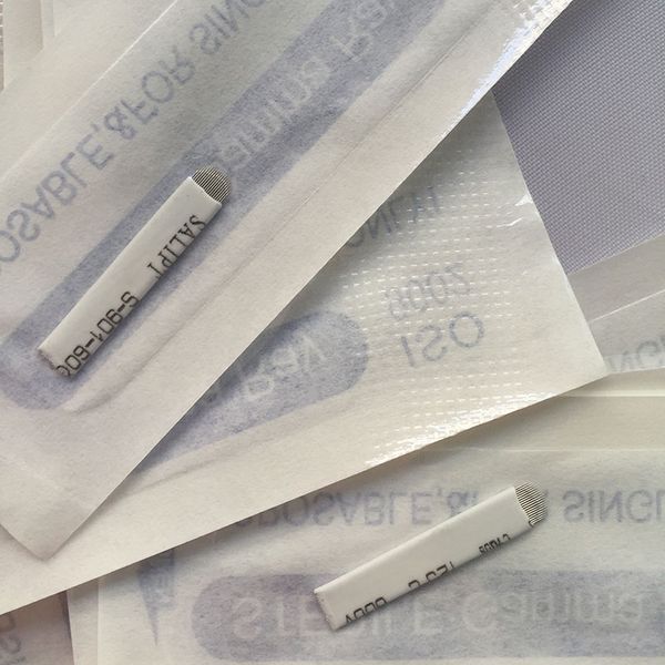 

50 pcs laminas agulhas tebori microblading 18 u shape needles permanent makeup tattoo needle flex blades for eyebrow manual pen