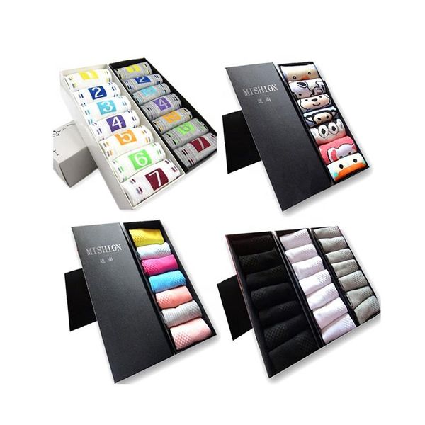 

men's socks autumn winter cotton creative box designs patterned men, Black