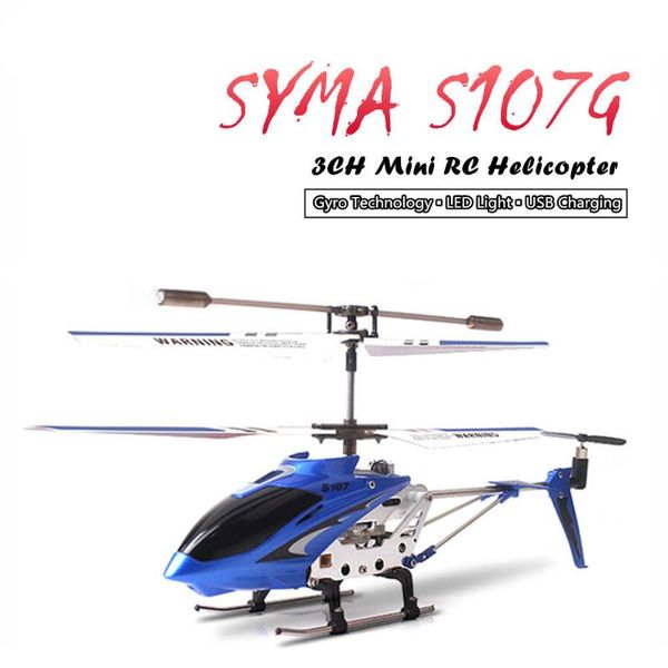 

drones syma s107g rc helicopter 3.5ch alloy copter quadcopter built-in gyro aircraft flashing light toys gift for children