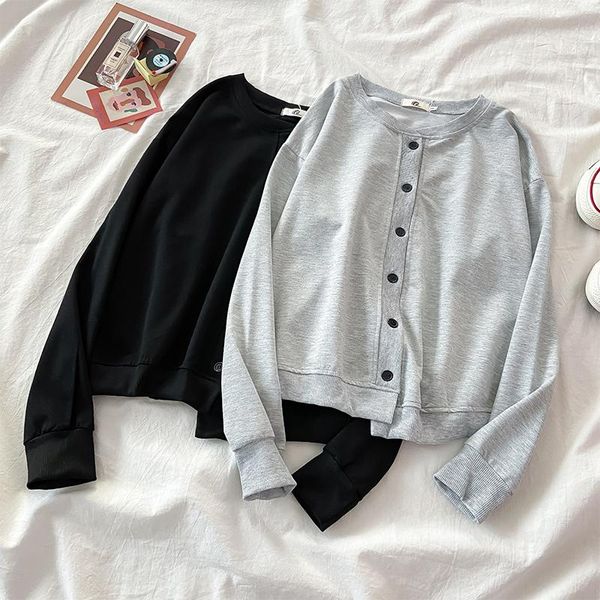 

women's knits & tees spring and autumn casual baseball uniform preppy style retro easy matching cardigan short coat ins fashion, White