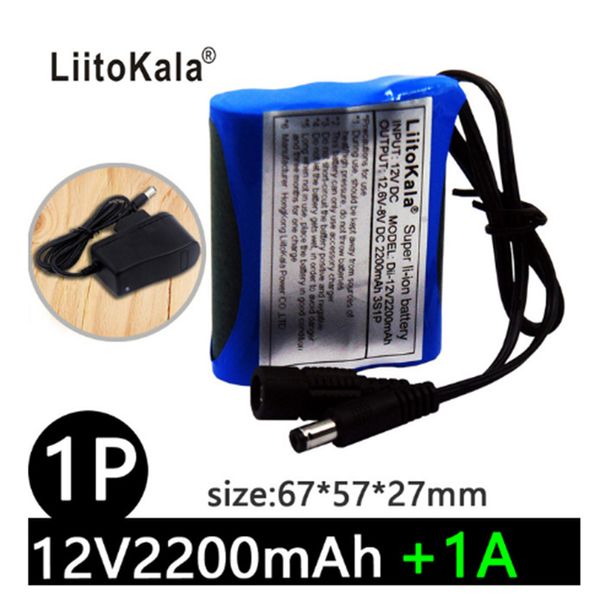 

2021 liitokala 12v 2200mah 3000mah 3500mah 5600mah battery rechargeable lithium ion battery pack capacity dc 12.6v cctv cam monitor