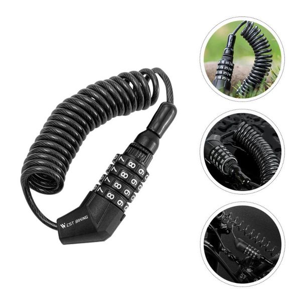 

bike locks helmet lock anti-theft 4 digit password cable theft