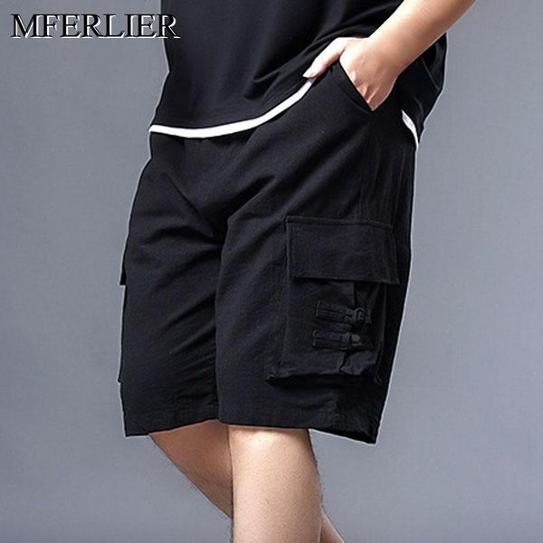 

men's shorts summer plus size men waist 140cm cotton 2 colors, White;black