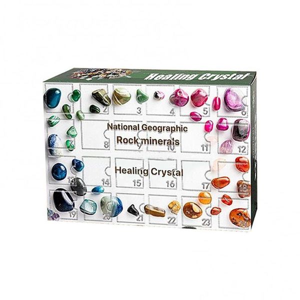 

gift wrap 24pcs natural crystal gemstone polished healing chakra stone collection stones decoration crafts