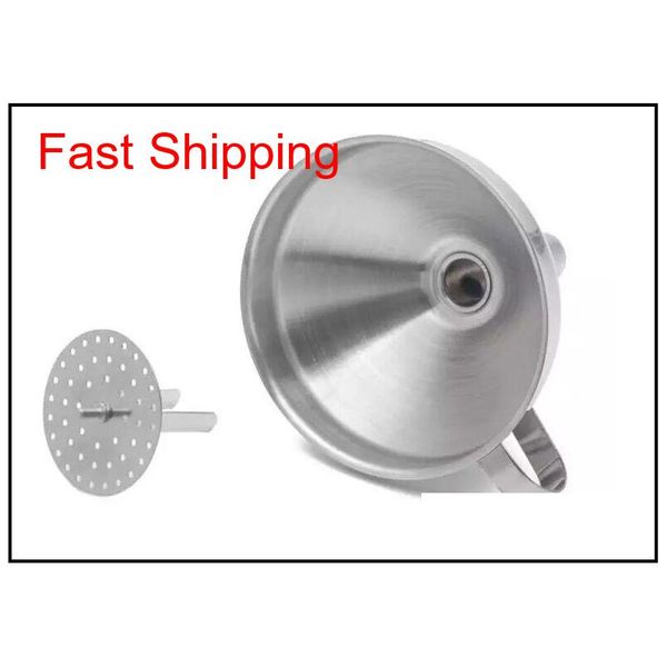

4 inch 304 stainless steel funnel with detachable strainer kitchen tools funnels shipping 1eloz gifp1