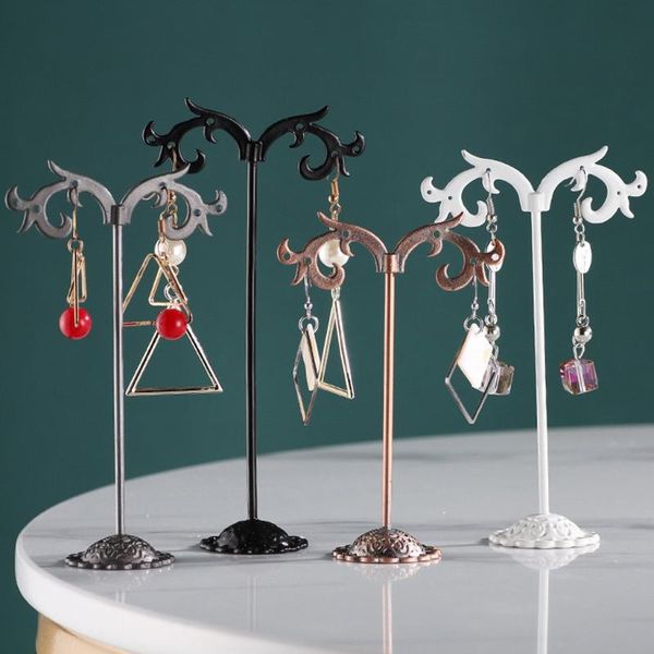 

3pcs stainless steel delicate earrings organizer jewelry display stand props and ornaments holder hook hanger counter case
