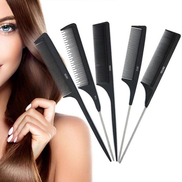 

hair brushes steel tip tail hairdressing comb brush metal pin trimmer salon supply styling tool black, Silver