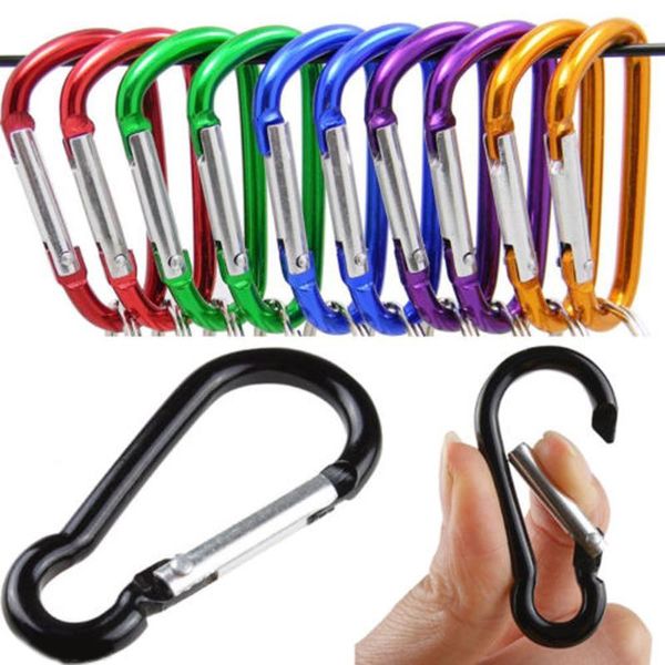 

cords, slings and webbing 10pcs aluminium alloy safety buckle climbing hook outdoor camping snap clip lock fishing tool