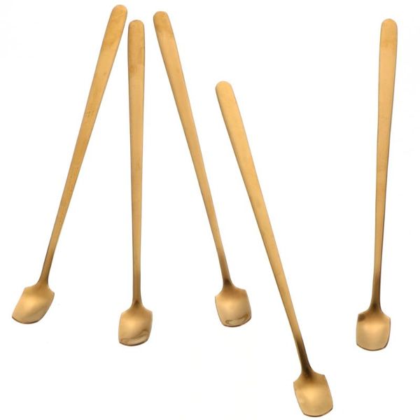 

spoons 5pcs coffee stirring stainless steel medicinal ladles ice cream