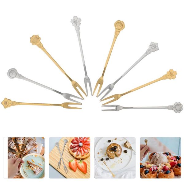 

forks 8pcs stainless steel dessert moon cake party tabletop