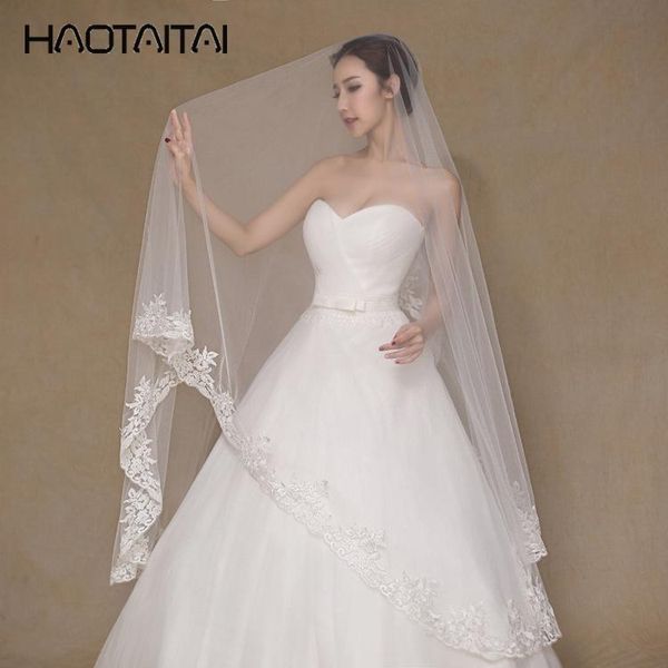 

bridal veils simple wedding veil 3 meters 2021 lace appliques, Black