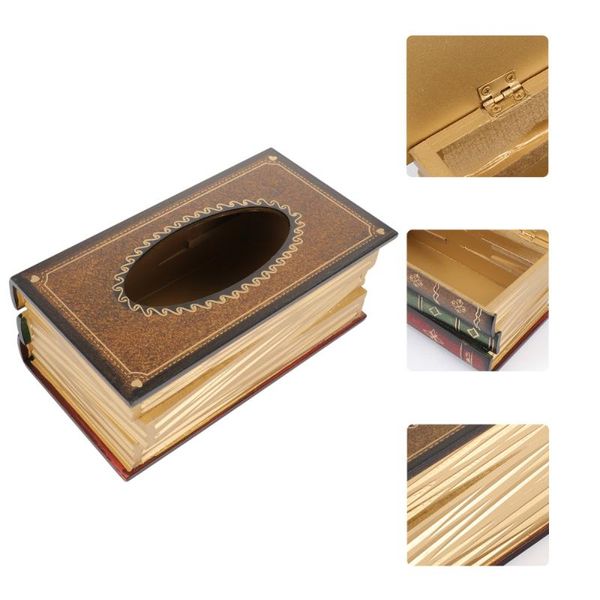 

tissue boxes & napkins antique book design paper box wooden napkin case for home office