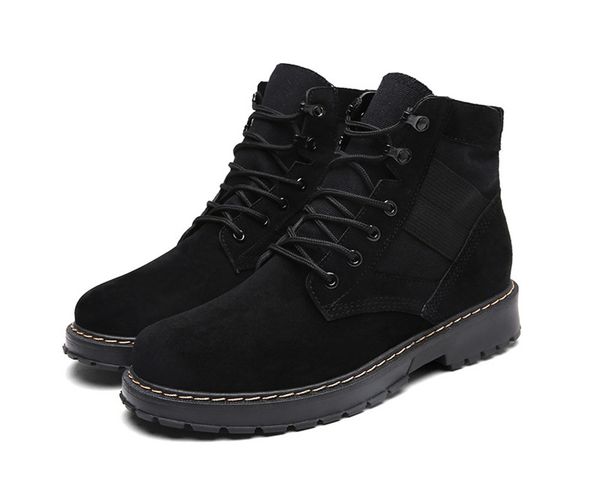 

autumn and winter new martin boots film and the same paragraph outdoor matte leather boots england suede high-slip skid boots, Black