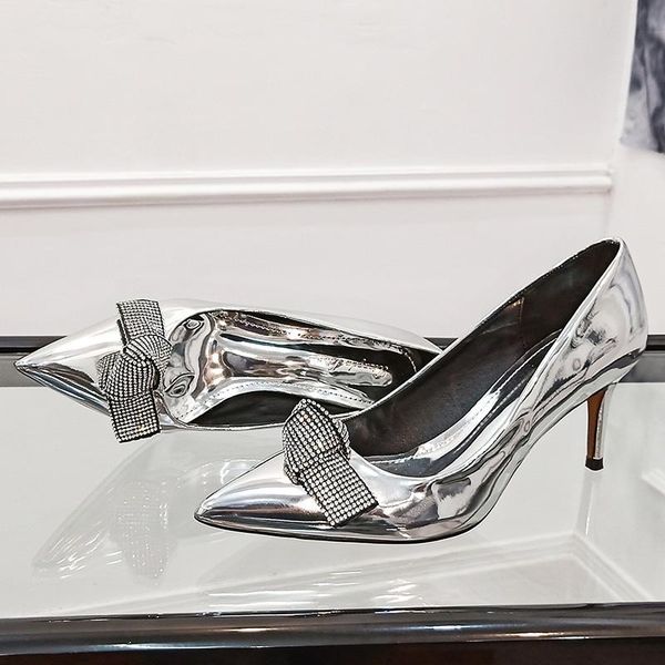 

dress shoes 2021 est european rhinestone banquet pointed single diamond pumps, Black