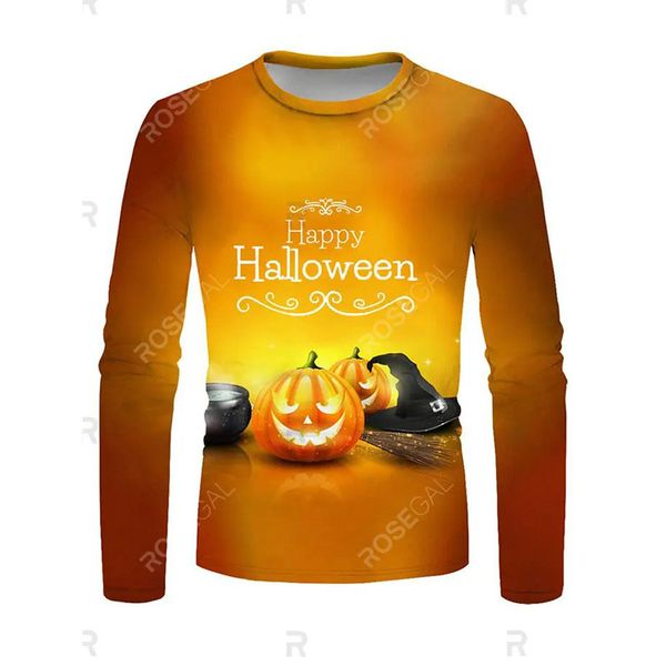 

halloween men's pumpkin pattern happy halloween crew neck t-shirt, Black