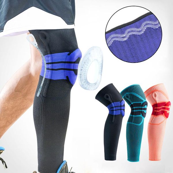 

elbow & knee pads 1pc sport fitness running support protect 3d weaving sleeves spring silicon padded protection compression, Black;gray