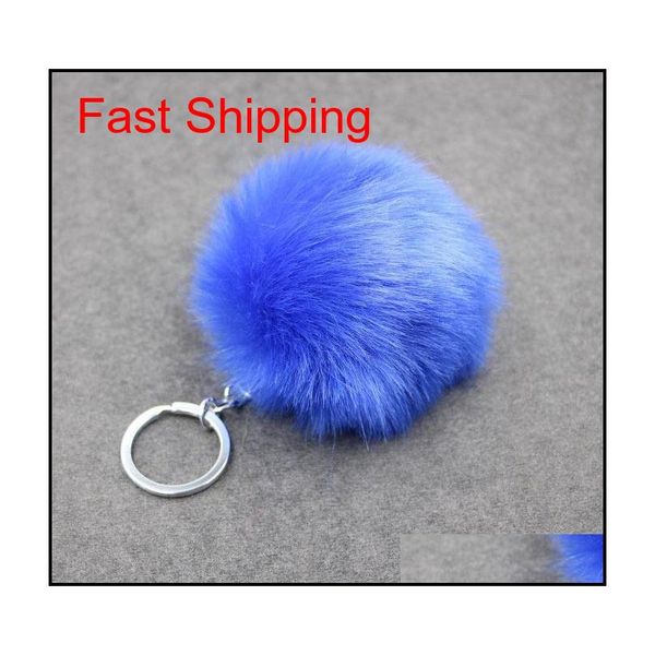 

price simulation fur ball key chain 8cm imitation rabbit hair bag key chain pendant wome qyldoh homes2007, Silver
