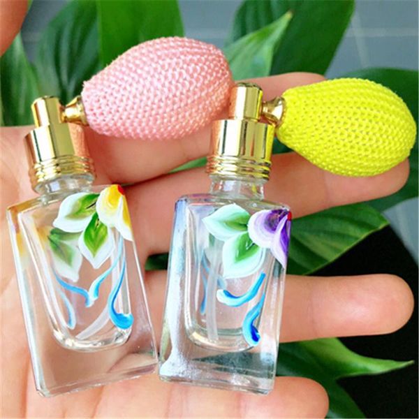 

storage bottles & jars hand draw flower spray bottle atomizer perfume refillable sample gift girls birthday 8ml 10ml 15ml 10pcs/lot p213