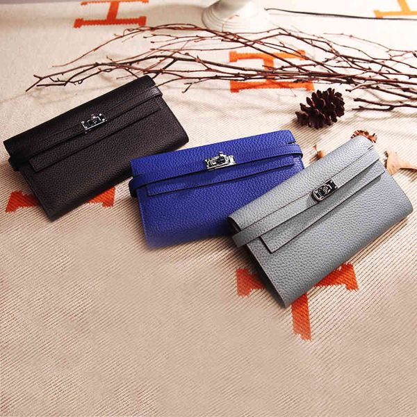 

same lychee grain head leather handbag women's leather long wallet, Red;black