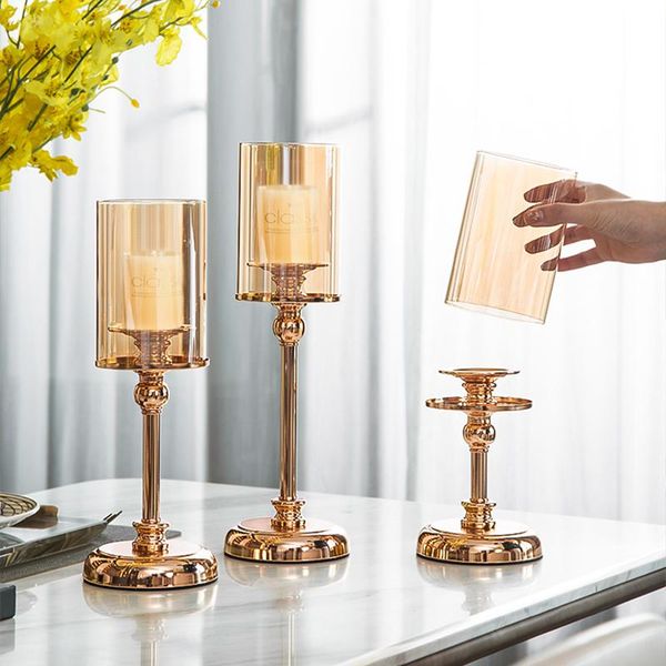 

candle holders nordic crystal glass candlestick wedding decoration modern home accessories table's center ornaments