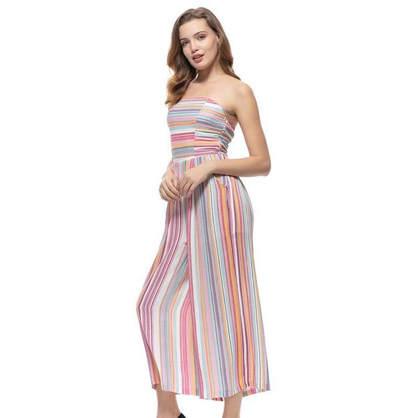 

women's pants & capris temperament women horizontal striped vest jumpers, Black;white