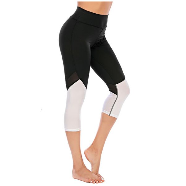 

women print stretch strethcy fitness leggings hoge taille casual diet point cropped broek female leggins, Black