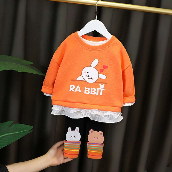 

wear 2021 new long sleeve cotton padded balabang clothes two piece set children's spring and summer suit