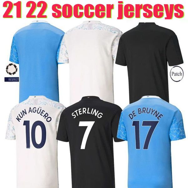 

soccer jersey kid manchester 21 22 g. jesus city sterling ferran de bruyne kun aguero football shirts man uniform men + kids kit, Black;yellow