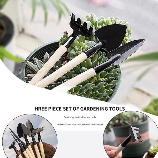 

party favor wooden handle gardening tools shovel spade rake 3-piece set