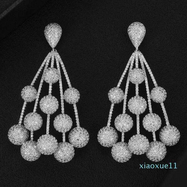 

luxury- godki dangle pendant earrings for women bridal wedding party show daily earrings fine new jewelry 2021, Silver