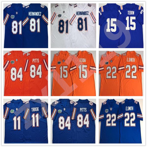 

florida gators football stitched jersey 11 kyle trask 84 pitts 15 tim tebow 22 emmitt smith-e.smith 81 aaron hernandez blue, Black