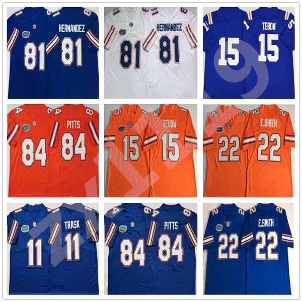 Florida American Football College Gators Football Ed Wear Jersey 11 Kyle Trask 84 Pitts 15 Tim Tebow 22 Emmitt Smith-E.Smith 81 Aaron