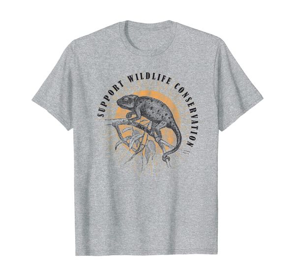 

chameleon wildlife conservation animal reptile lover gift t-shirt, White;black