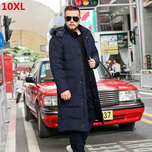 

new men's over knee winter cold large down et plus size the fur collar long coat, Black;white