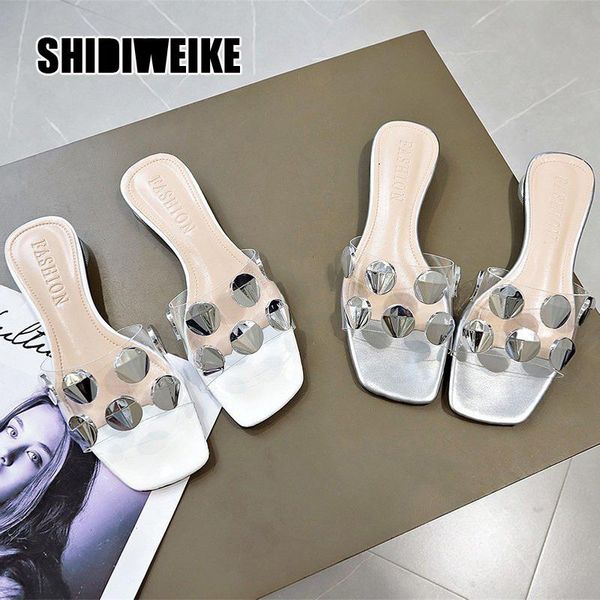 

slippers 2021 stylish outer wear crystal beach women's korean version flat anti-slip women shoes slipper vb127, Black