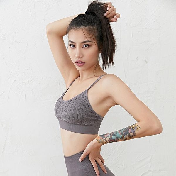 

gym clothing seamless sports bra padded shockproof women running crop yoga vest strappy cross back fitness gathering workout, White;black