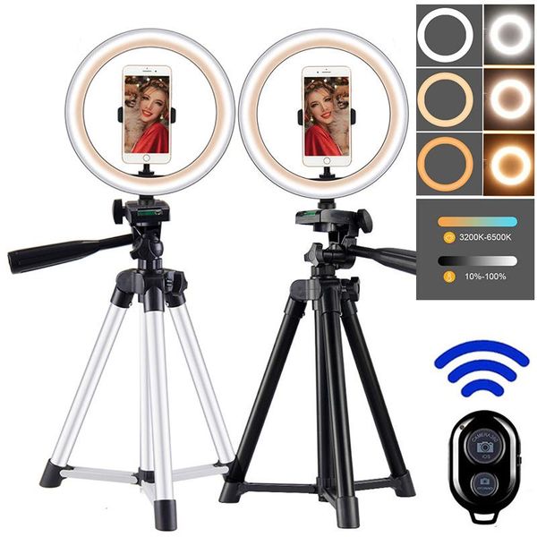 

flash heads 26cm led ringlight pography lighting with tripod phone stand holder selfie ring light fill lamp youtube live makeup video
