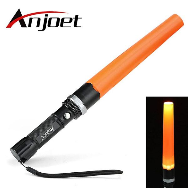 

flashlights torches directing traffic t6 q5 1000lm focus adjustable 3-modes led with wand outdoor camping lantern torch 18650