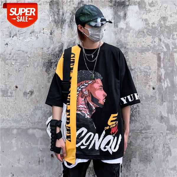 

seveyfan 2021 men's short-sleeved t-shirt black print national tide hit color half-sleeved t-shirt men's shirt short sleeves #o78h, White;black