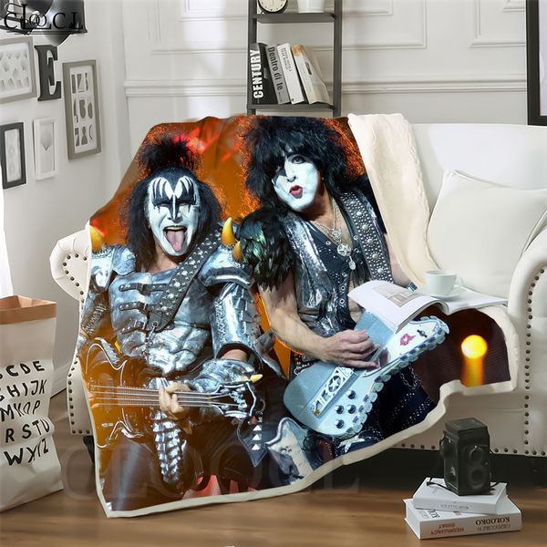 

cloocl heavy metal kiss band 3d print street style conditioning blanket sofa teens bedding throw blankets plush quilt