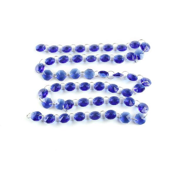 

1/5/10/50m octagonal crystal sapphire chandelier lamp octagon chain garlands wedding & party decor