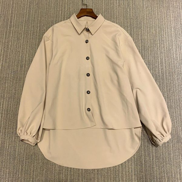 

2021 new irregular nova blusa feminina lanterna manga boto senhoras escritrio trabalho camisas e s femme vesturio moda 52ic, Black