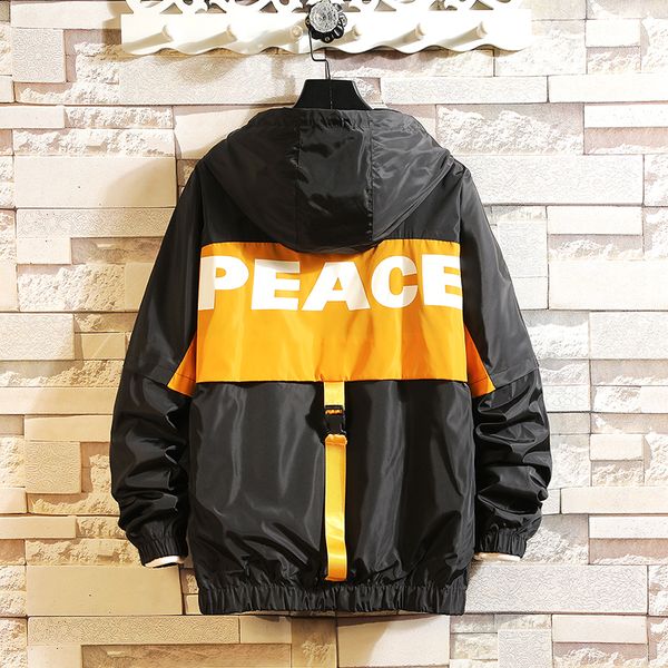 

fashion spring autumn men sportwear jacket hooded windbreaker outdoor bomber jacket for men streetwear, Gray