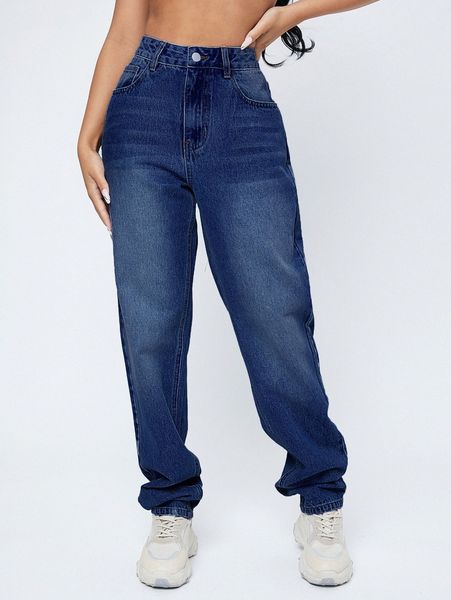 

high waist mom jeans c2tq#, Blue