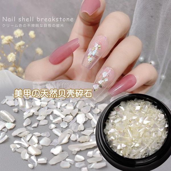 

nail art decorations natural shell jewelry stickers diamond abalone slices jade white fragments ultra-thin, Silver;gold